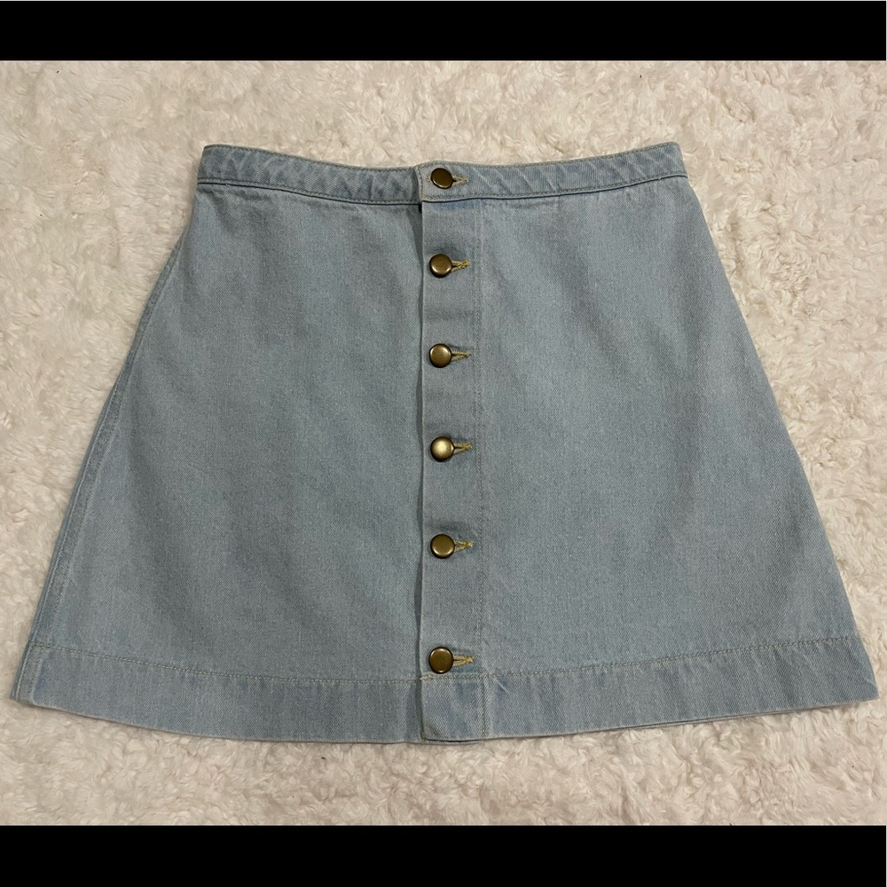 American Apparel Button Front A-Line Skirt